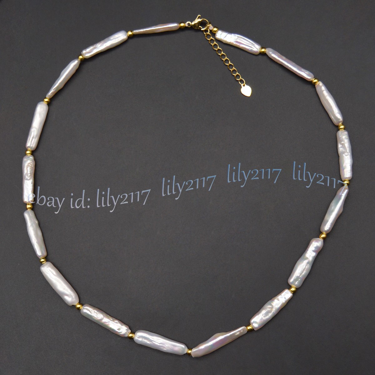 Natural White Freshwater Long Stick Rectangle Pearl Necklace 14-36 inches 5x24mm