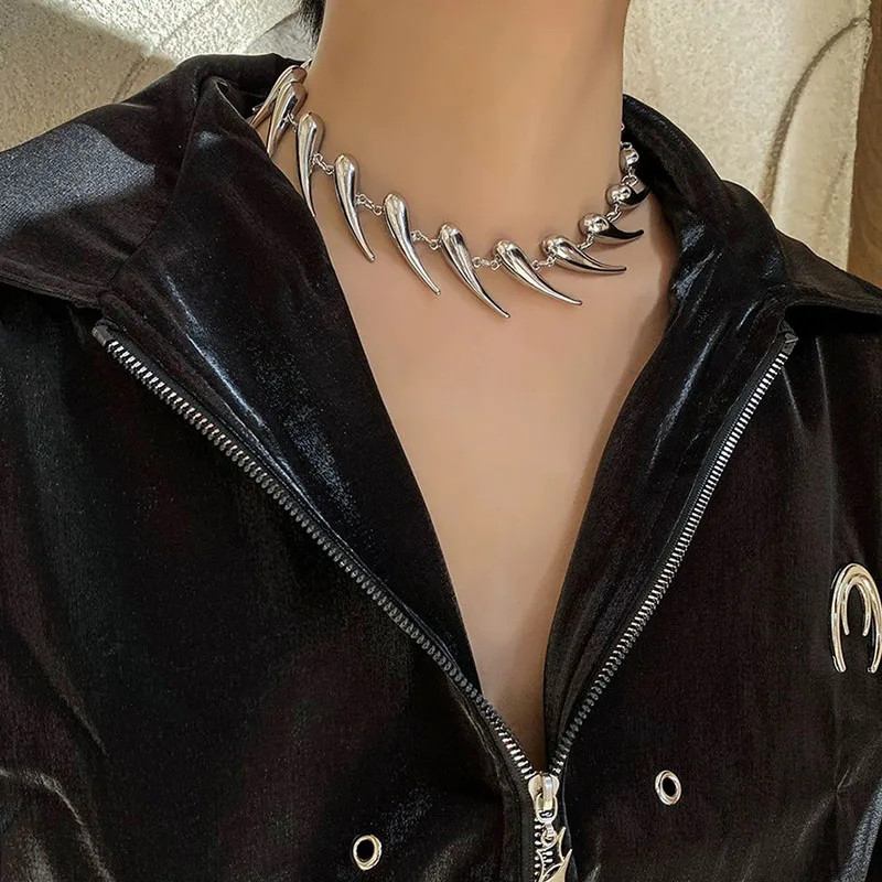 Thorn Charm Choker Necklace Jewelry Stainless Steel Hip Hop Punk