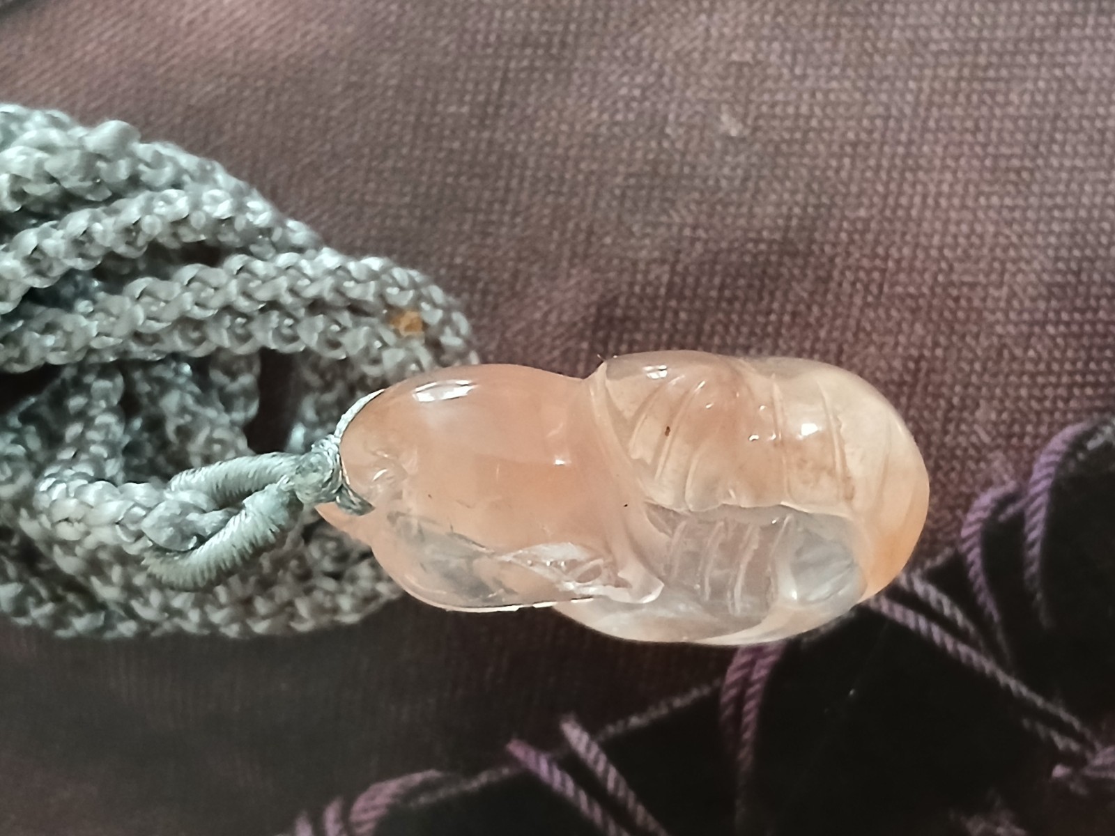 Rabbit Hair Quartz Fox Pendant