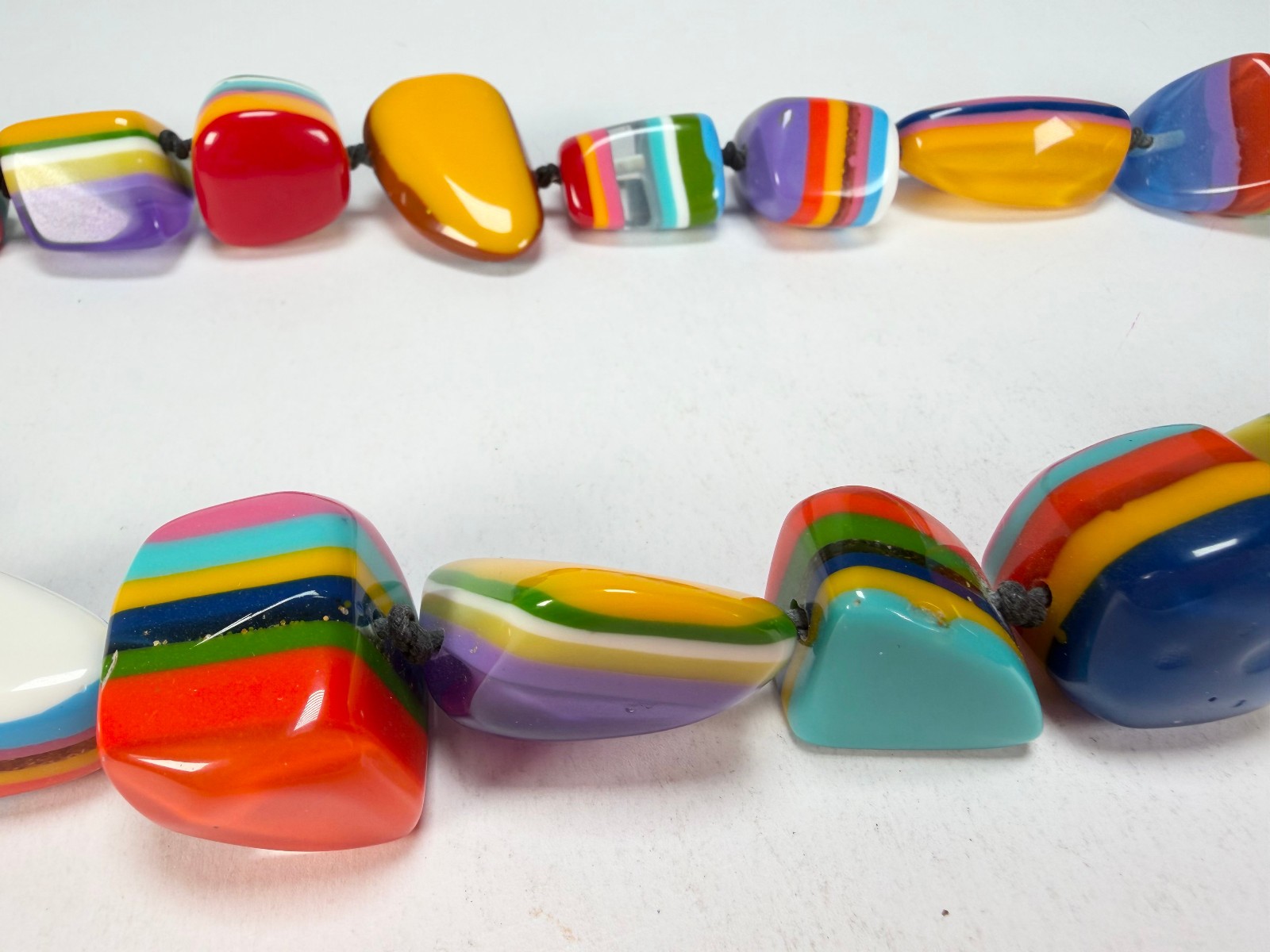 Jackie Brazil “Mix Colours” Large Stones Long 75cm Resin Necklace ( N0425 )