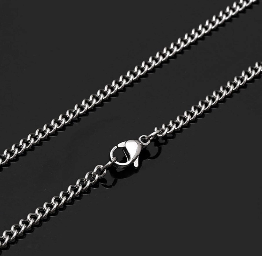 Silver Stainless Steel 18 Inch 1.5 mm Cuban Curb Chain
