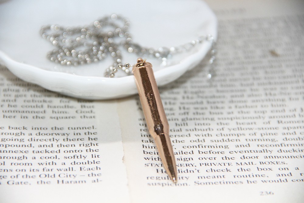 Bullet Shell Full metal jacket Pendant key chain Shiny copper color beauty USA