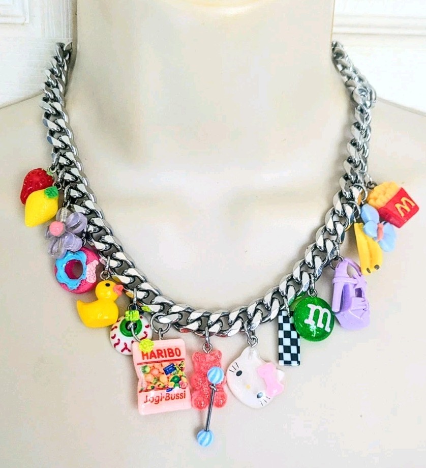POP CULTURE Stainless Steel Chain Nostalgia Charm Necklace 17-20″