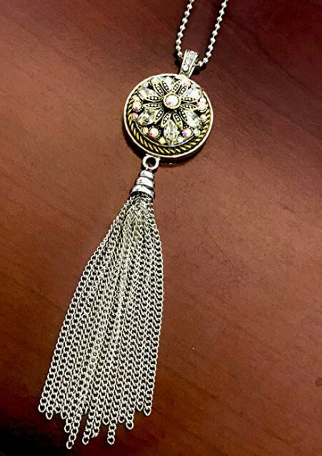Snap Jewelry Gold Plated Trim Tassel Necklace 32″+3″ fits 18-20mm ginger Charms