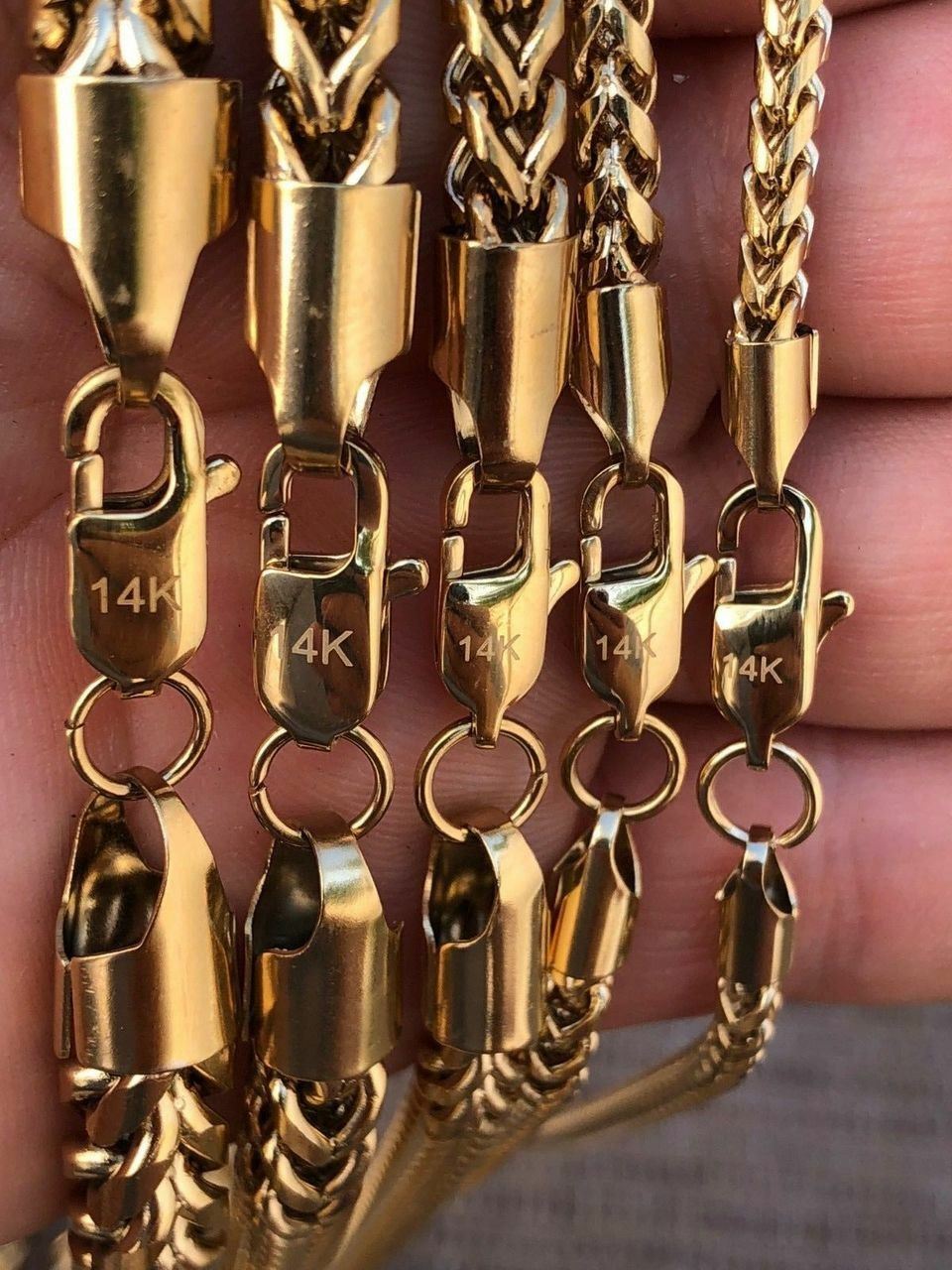 Cadena FRANCO para Hombre Acero Inoxidable Bañado en Oro de 14K LA MEJOR CALIDAD