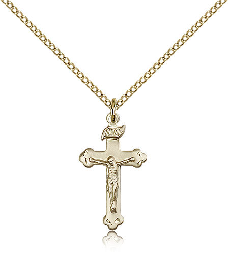 Gold Filled Crucifix Pendant For Women On 18 Chain – 30 Day Money Back Guara…