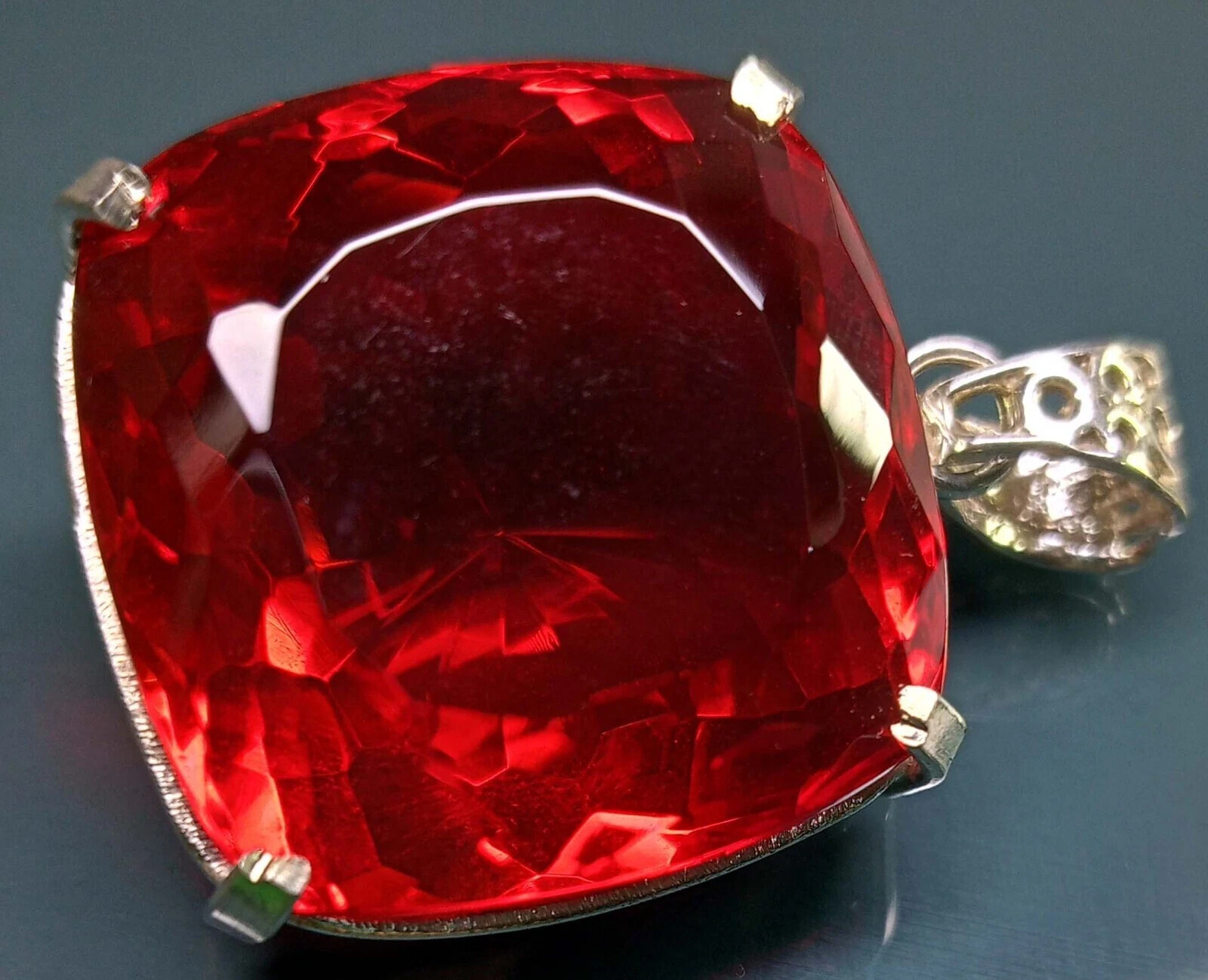 95-96 Ct Red Topaz Pendant Certified Cushion Cut Natural Loose Gemstone PD024