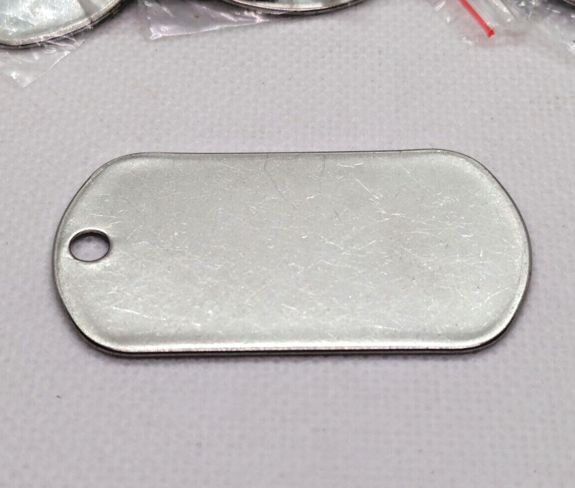 Lot of 30 Blank Plain Stainless Steel Dog Tags Pendant Matte Finish Jewelry