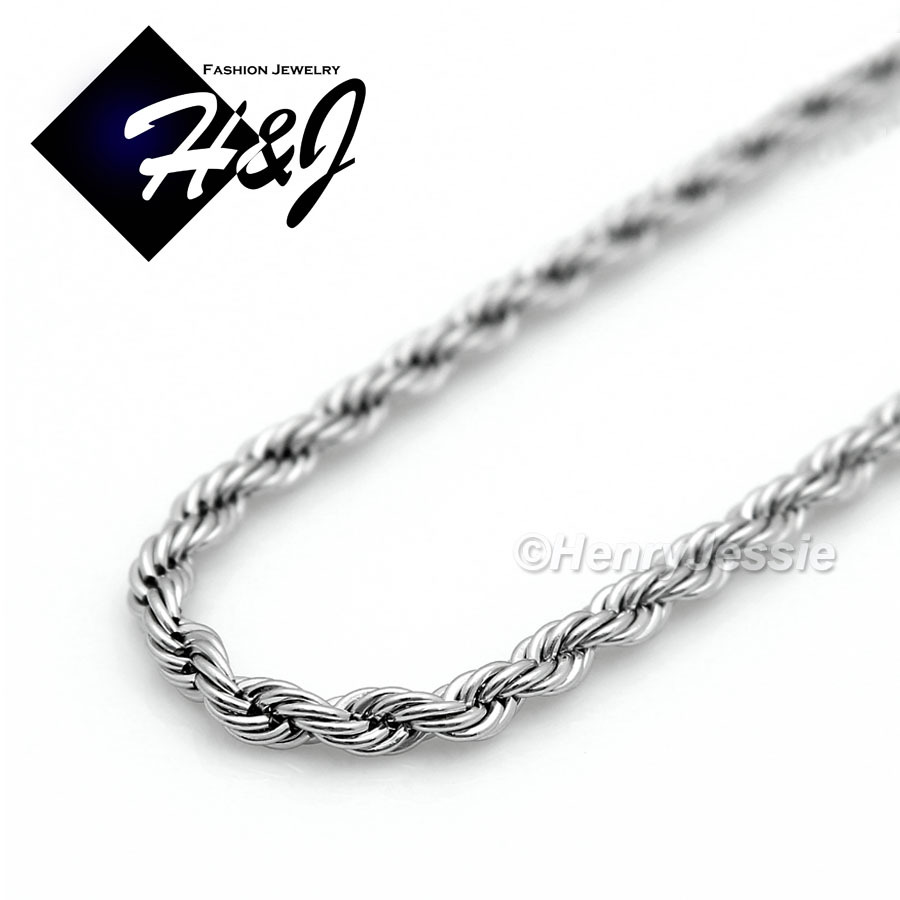 18″20″24″Stainless Steel 1.5mm Silver Rope Chain Necklace Plain Cross Pendant*SP