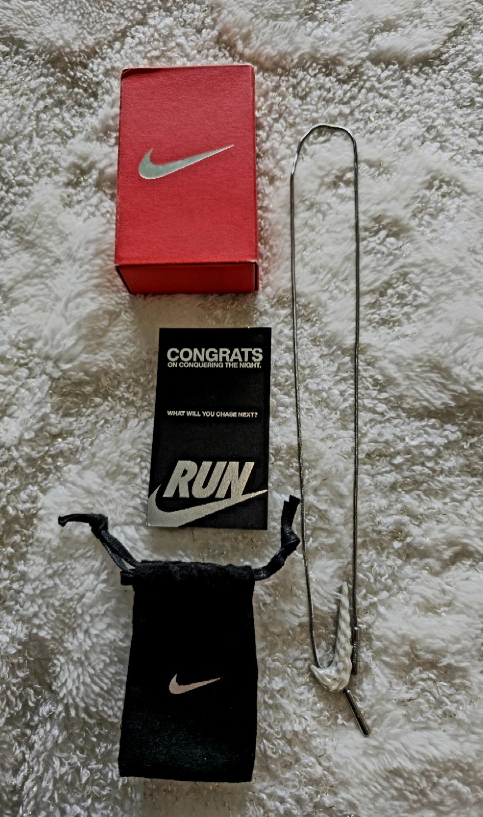 Nike After Dark Run Tour 2025 Necklace Silver Tone