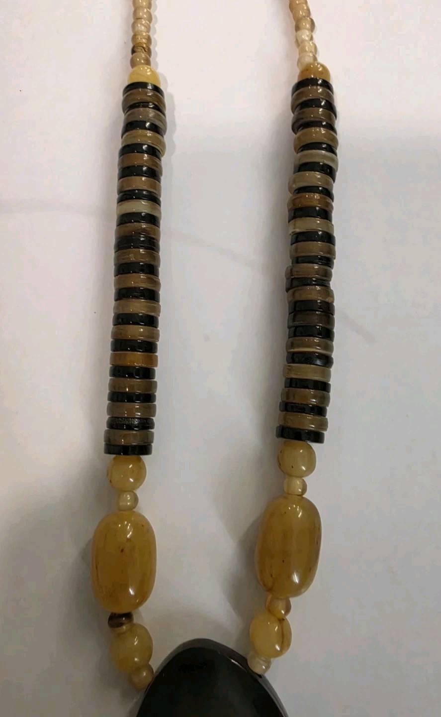 Beautiful Multicolor Long Resin Bead Necklace With Pendant