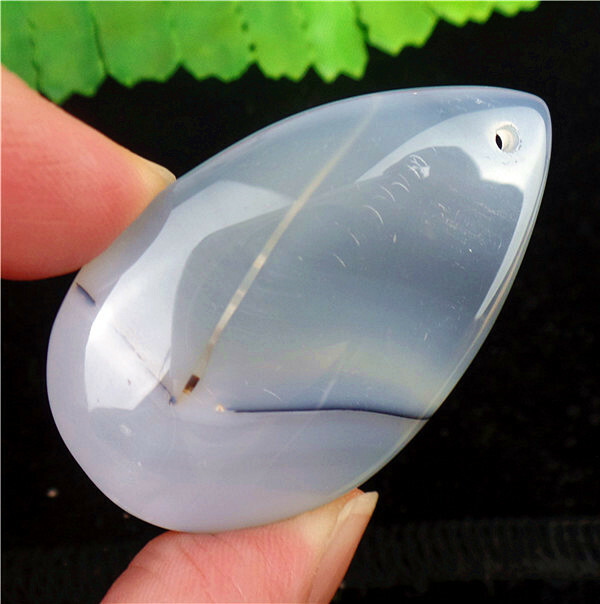 47x29x7mm Natural Scenic Dendritic Agate Teardrop Pendant Bead EA83935