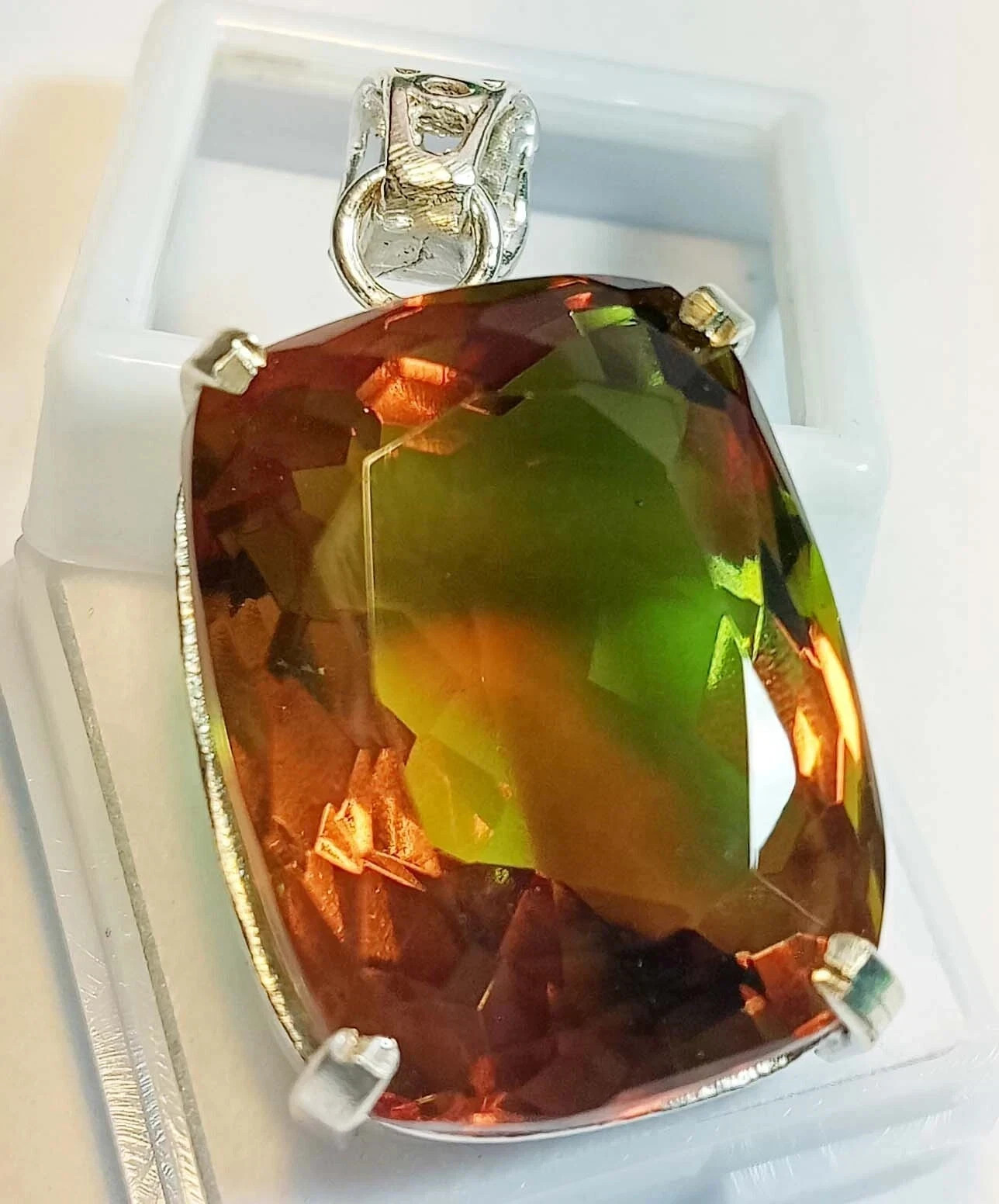 44 CT+ 7 Color Change Alexandrite Pendant 925 Sterling Silver Plated Jewelry