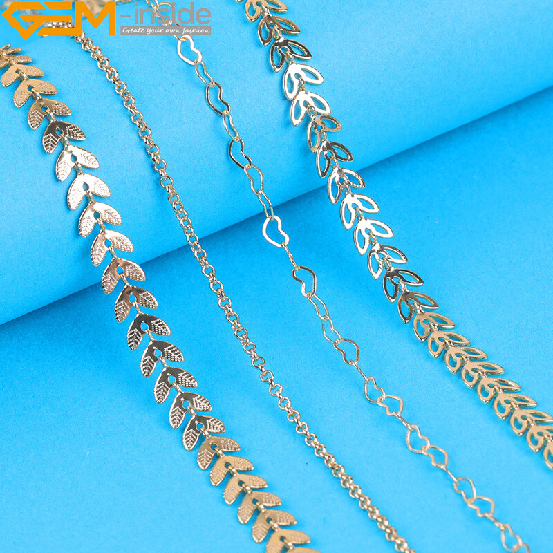 Women Cable Chains Brass Necklace Jewelry Making 39.3″ 14K Gold Filled Chain