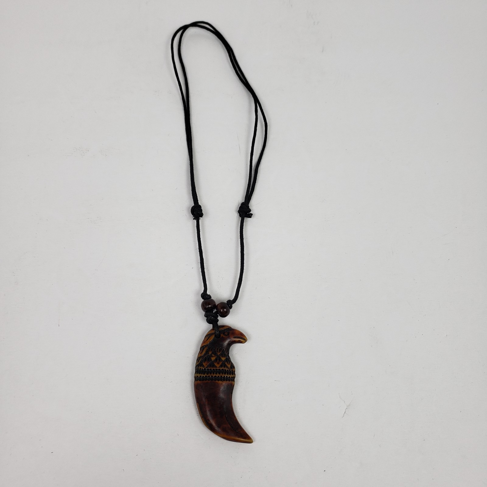 Vintage Adult Fashion Brown Eagle Tooth Tribal Adjustable Pendant Necklace 033