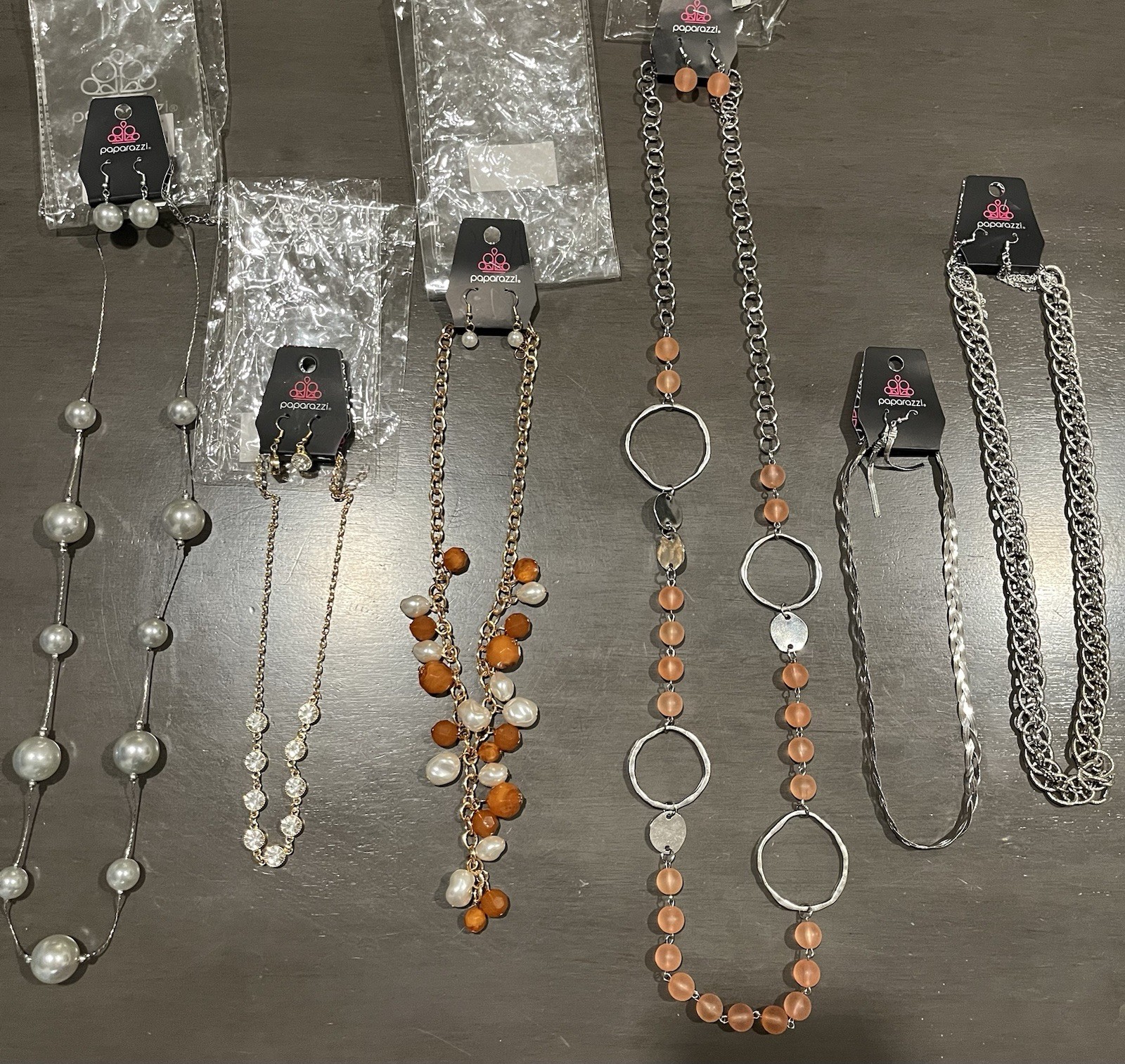 6 Piece Paparazzi Necklaces In Various Colors & Lengths. Stunning Pieces! NWT