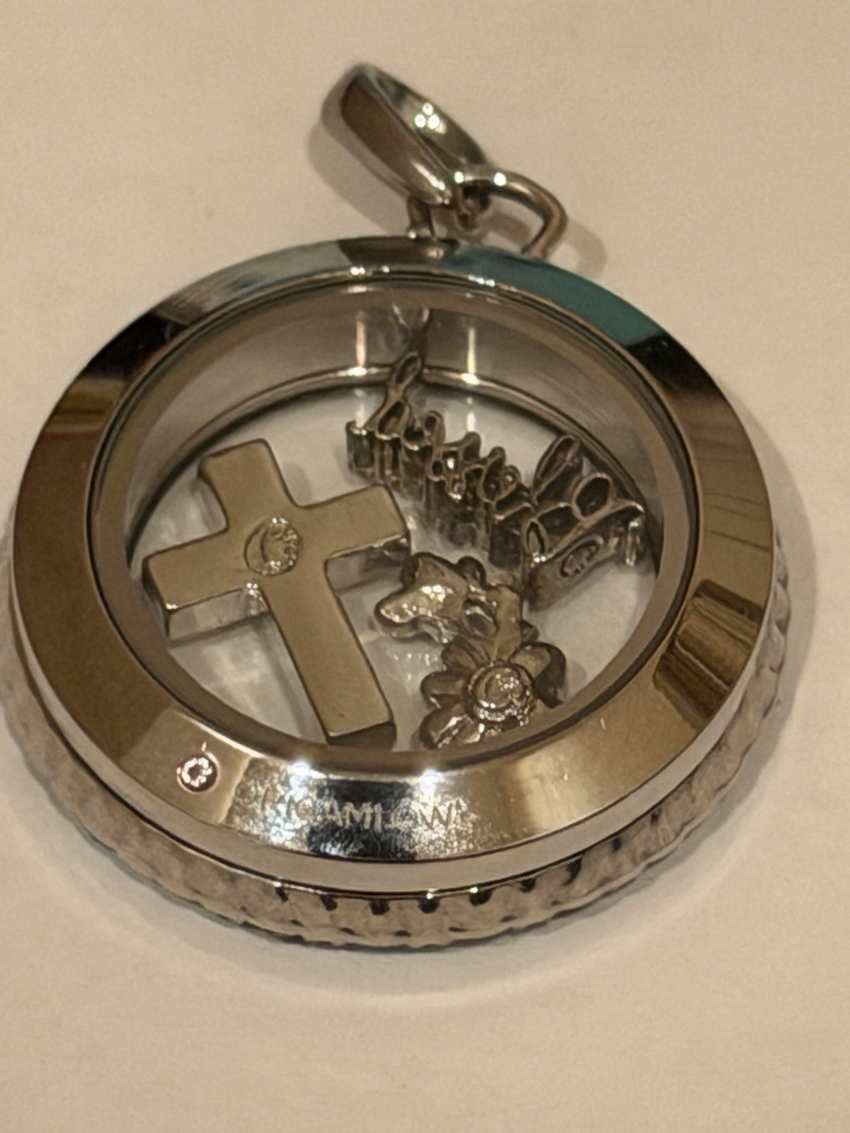 Origami Owl Medium Blue Crystal Locket