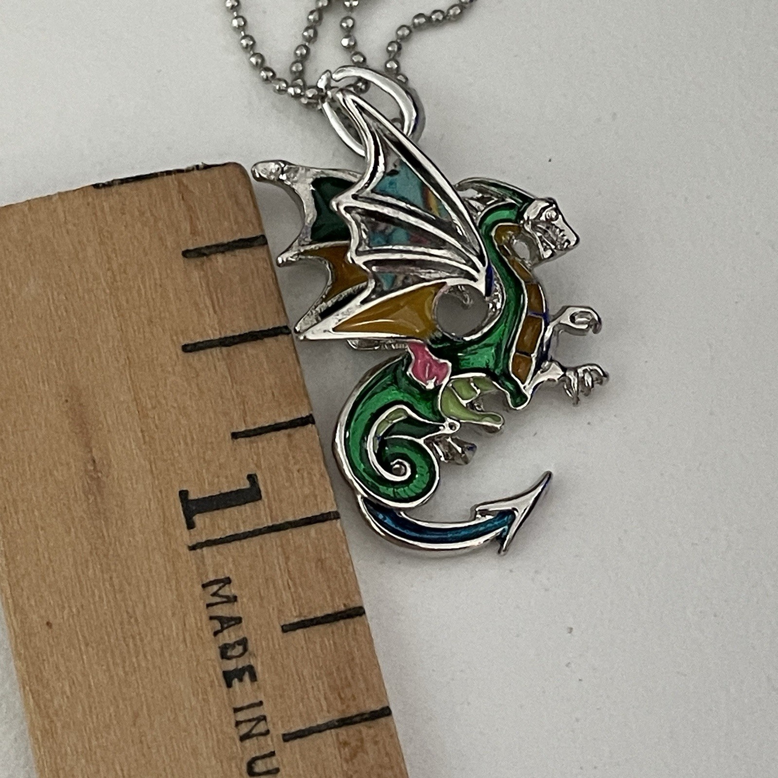 Adult Jewels Dragon Necklace Enamel Flying Gothic 16″ Festival Fantasy NEW