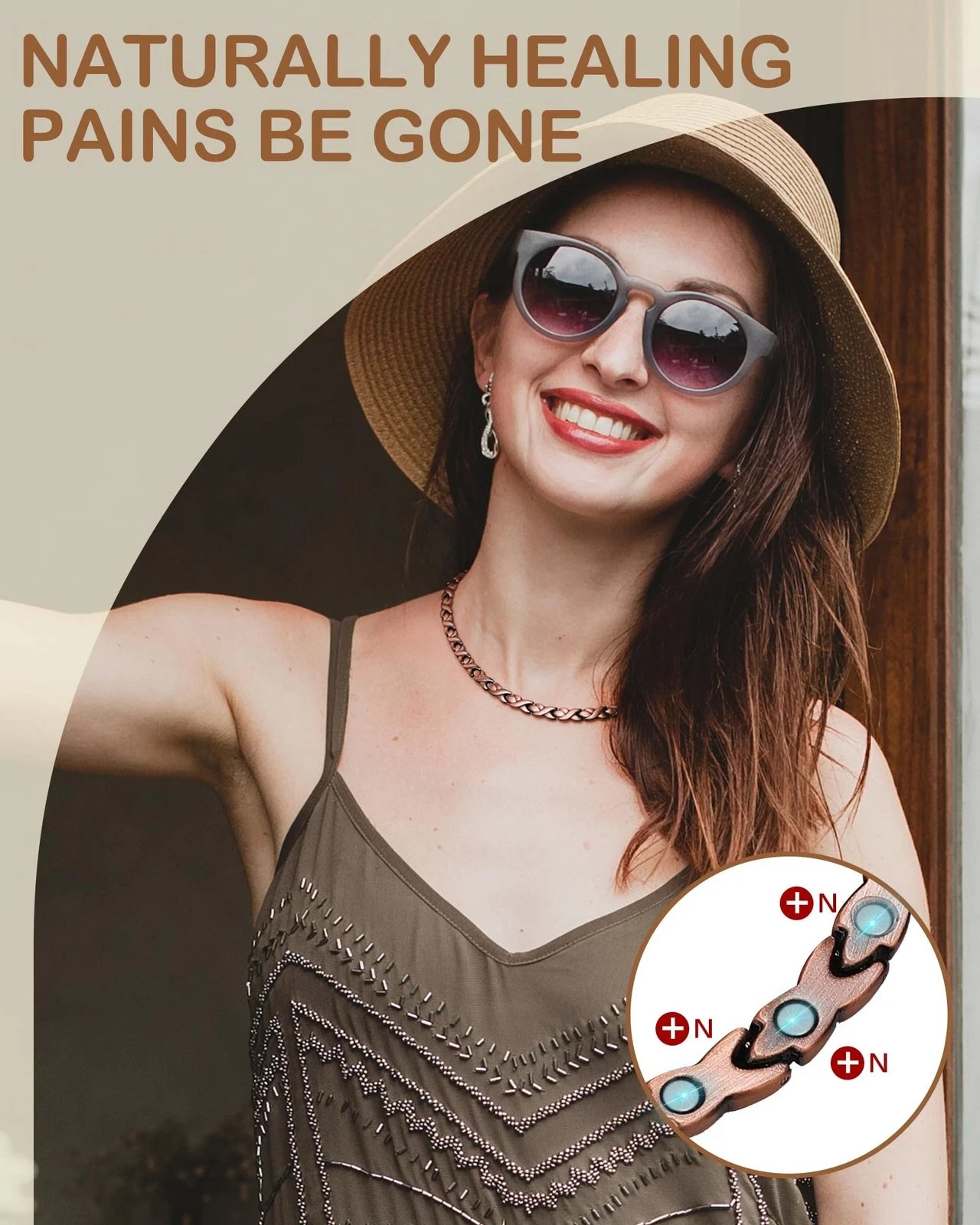 Copper Necklace Magnetic Therapy Arthritis Pain Relief Gift for Women