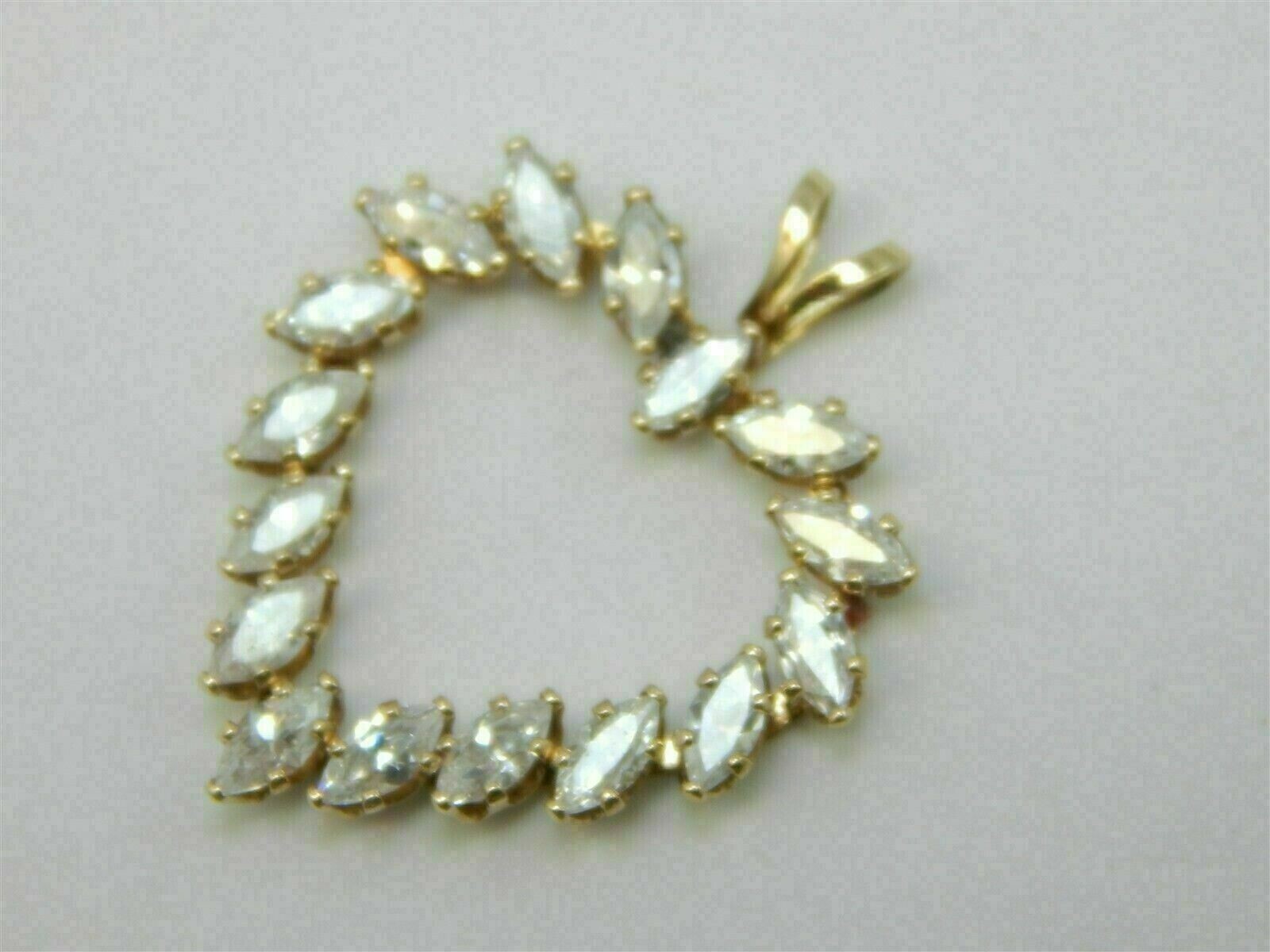 2.00 Ct Marquise Cut Diamond Pendant With Free Chain 14K Yellow Gold Finish