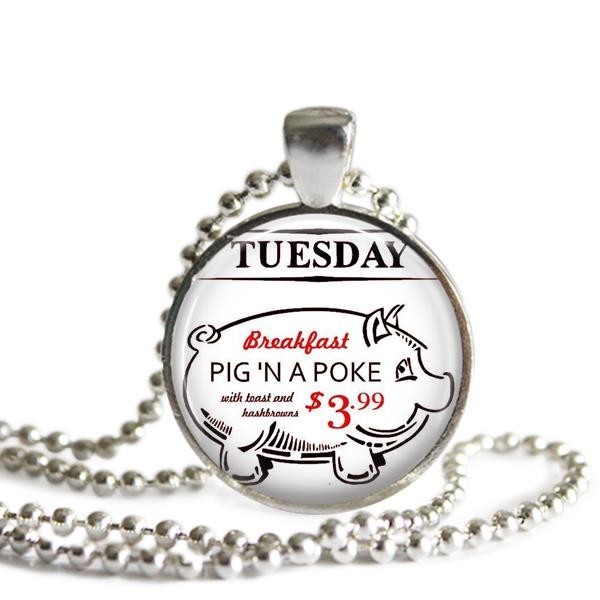 Supernatural Winchester Pig N A Poke 1″ Pendant 24″ Stainless Steel Necklace