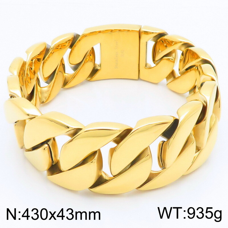 43mm Hip Hop Solid Miami Cuban Chain Necklace Heavy Strong Choker Collar Jewelry