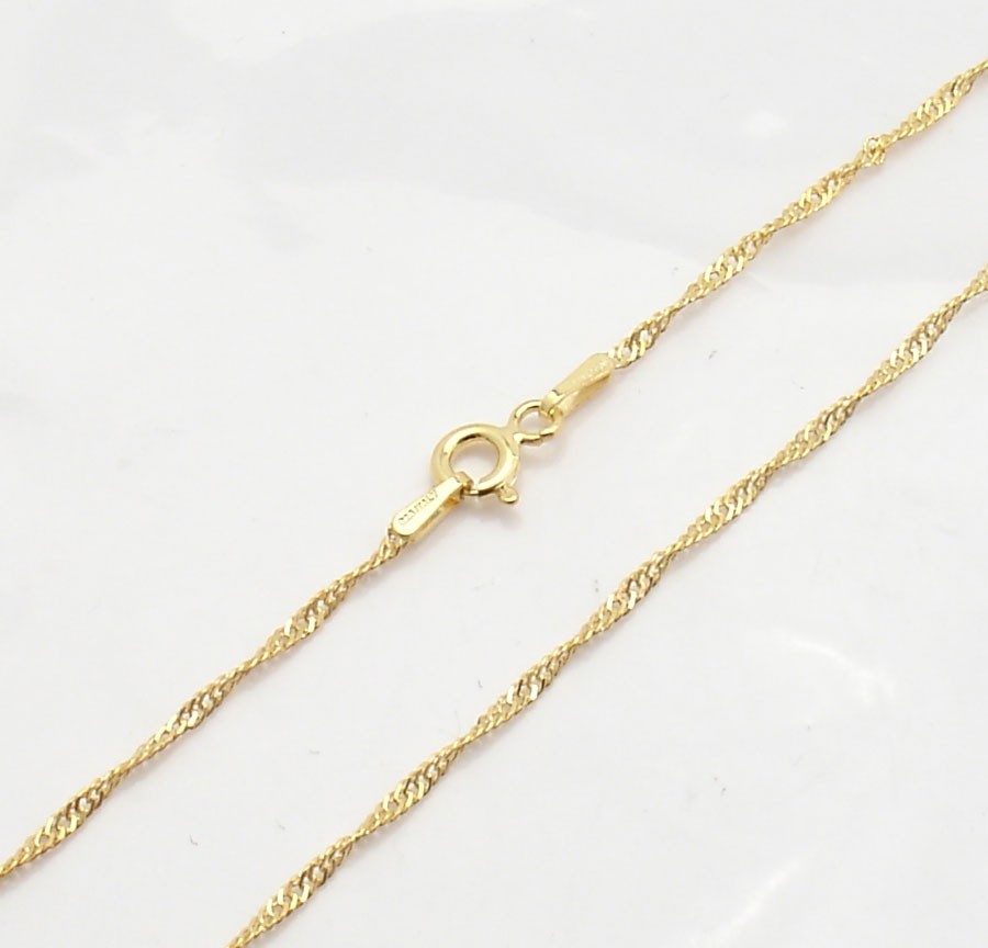 Technibond Singapore Sparkle Chain Necklace 14K Yellow Gold Clad Sterling Silver