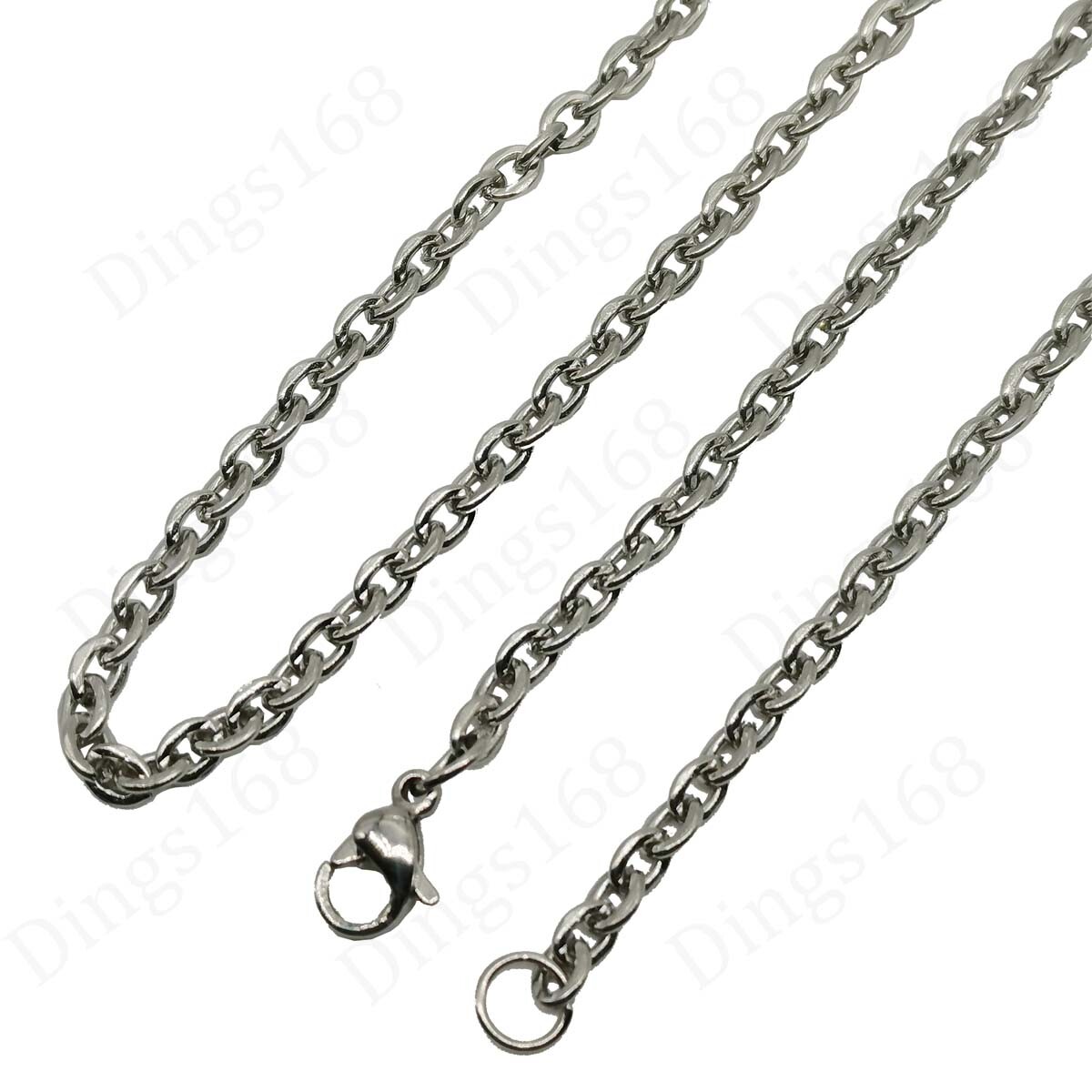 Real 18K White Gold Filled Tarnish-Free 16″- 24″ 3MM Cable Chain Necklace L146W