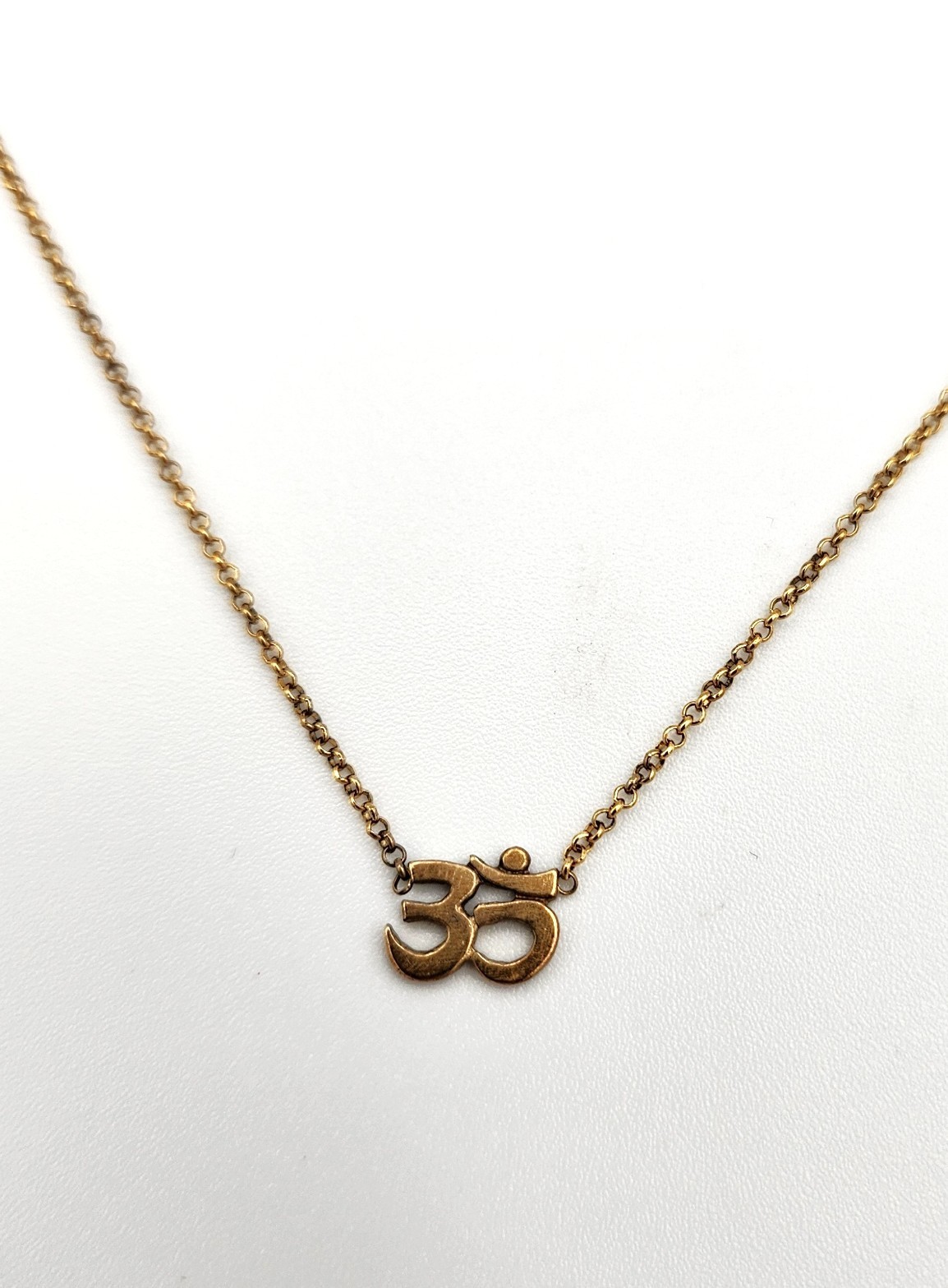 Nordstrom Om Pendant Necklace Gold Tone Silver 925 Sanskrit Yoga Harmony