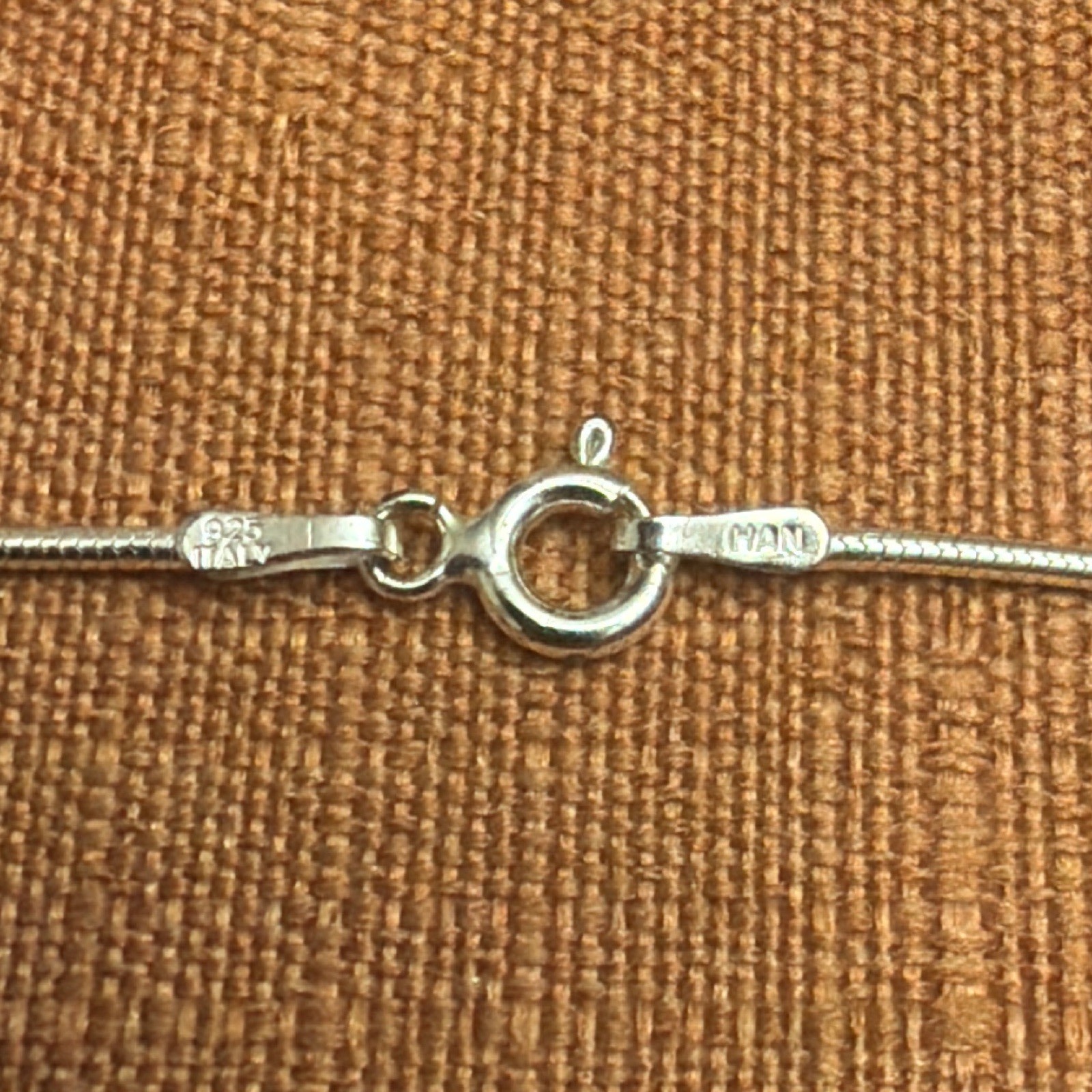 925 Italy Sterling Silver Snake Chain Necklace, Spring Ring Clasp, No Stone