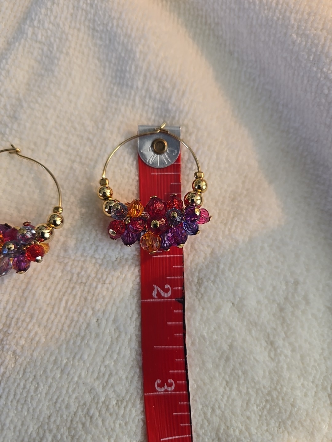 Women’s Hoop earings with beads.