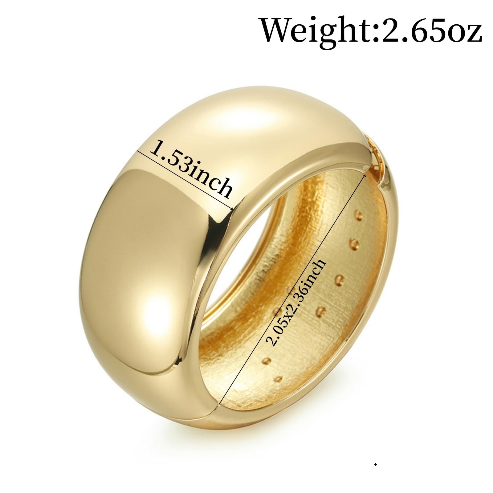 YMBYCM Chunky Gold-plated Bangle Bracelets for Women Trendy Wide Chunky Cuff …