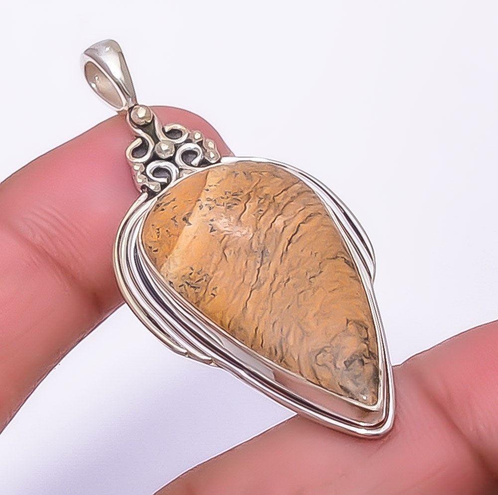 Picture Jasper – Oregon 925 Sterling Silver Pendant 2.03″ P772338 Christmas Gift