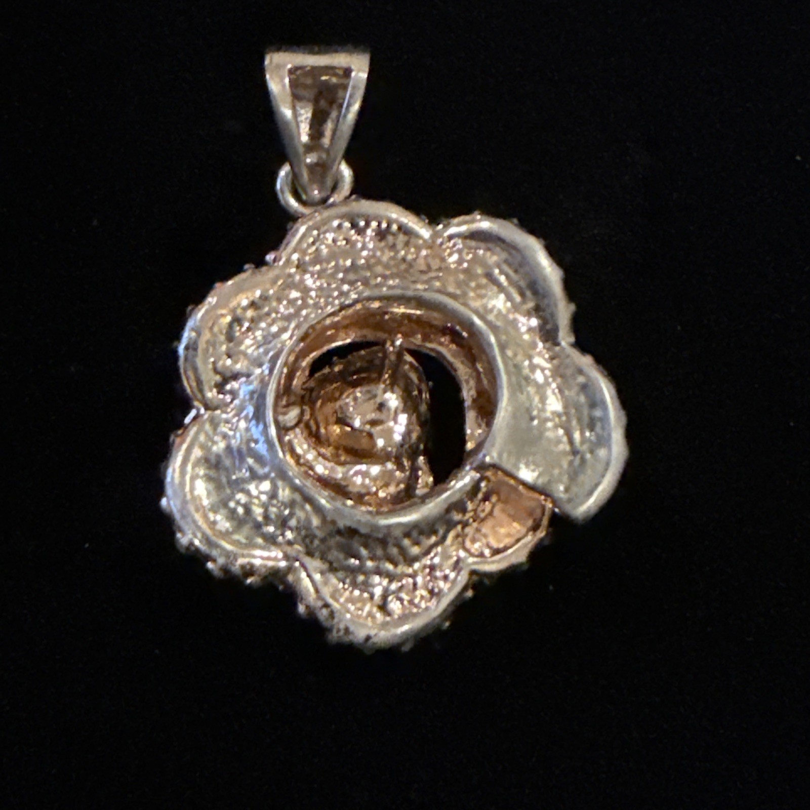 Park Lane Camellia Rose Pendent With Clear & Blue Crystals