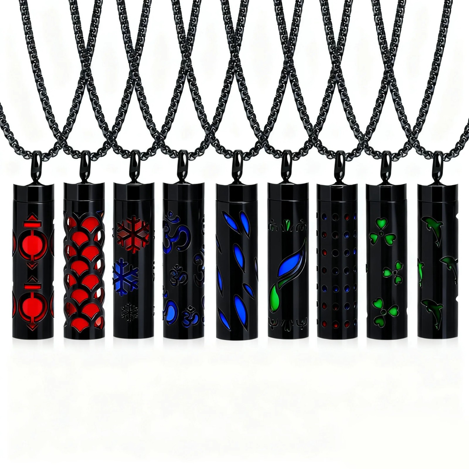 Black or Stainless Steel Aromatherapy Oil Diffuser Pendant