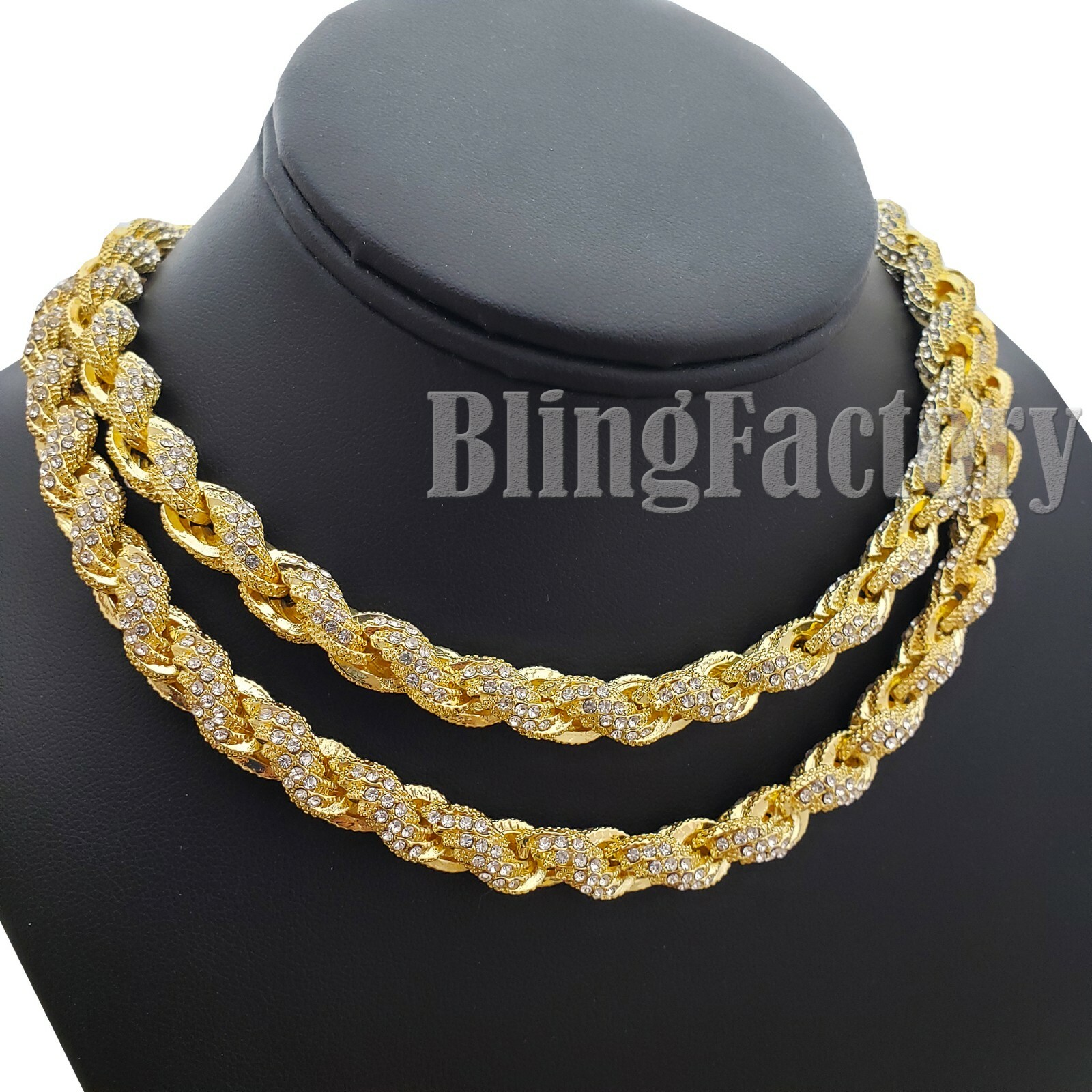 Hip Hop Rapper’s Full Iced 9mm 8.5″, 16″,18″, 20″ Rope Choker Chain Necklace