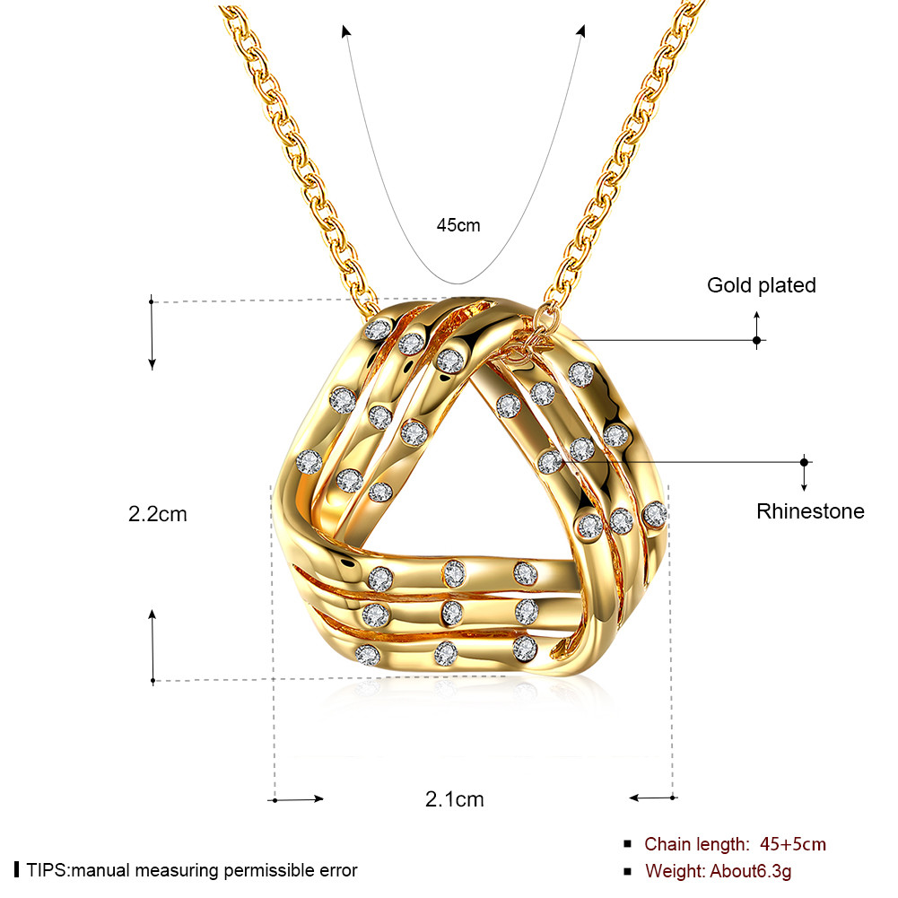 Chic 18k 18ct Yellow/White Gold Filled Triangle CZ Pendant Necklace N-A718