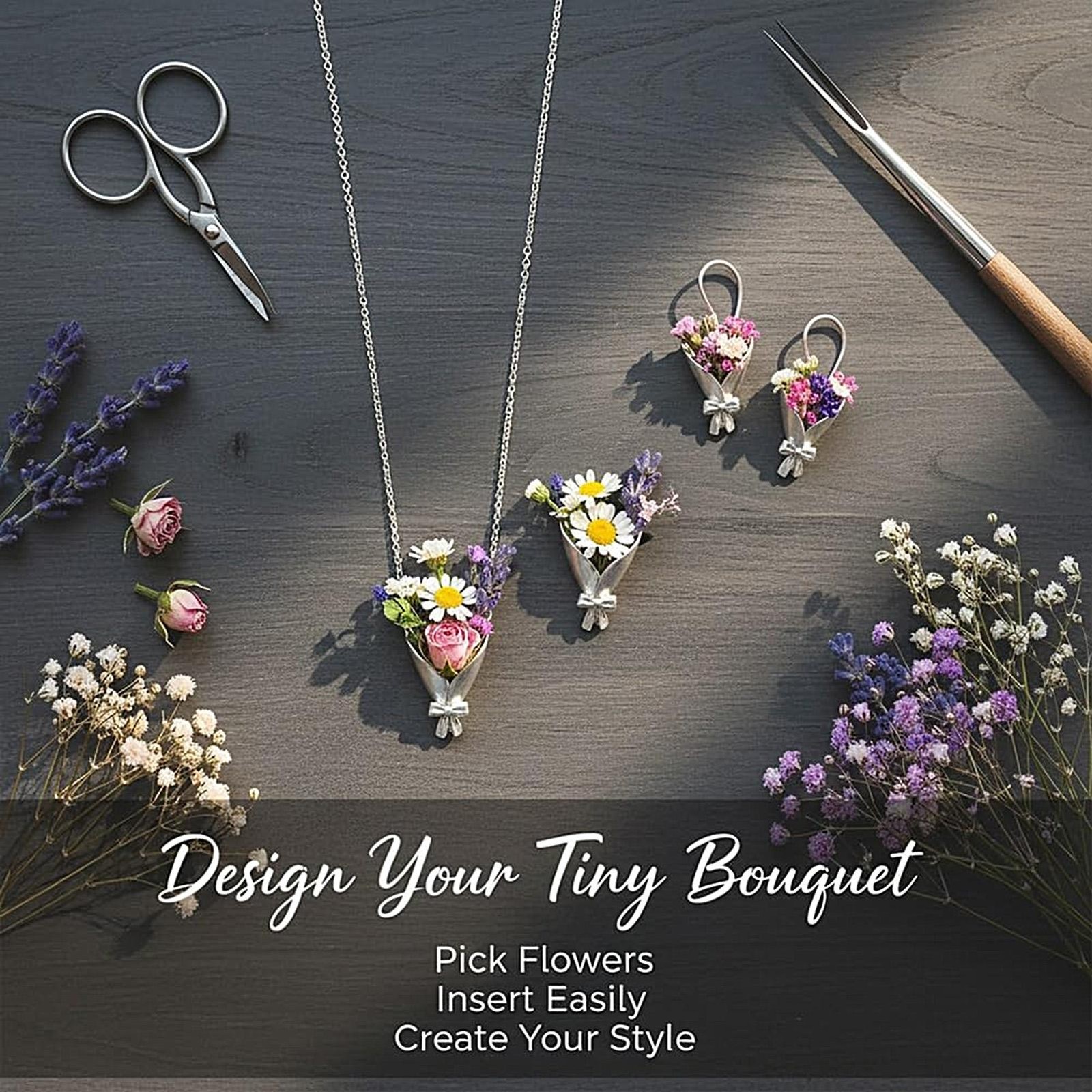 Vase Necklace Fashion Neck Jewelry DIY Flower Vase Earrings For Women Unusual