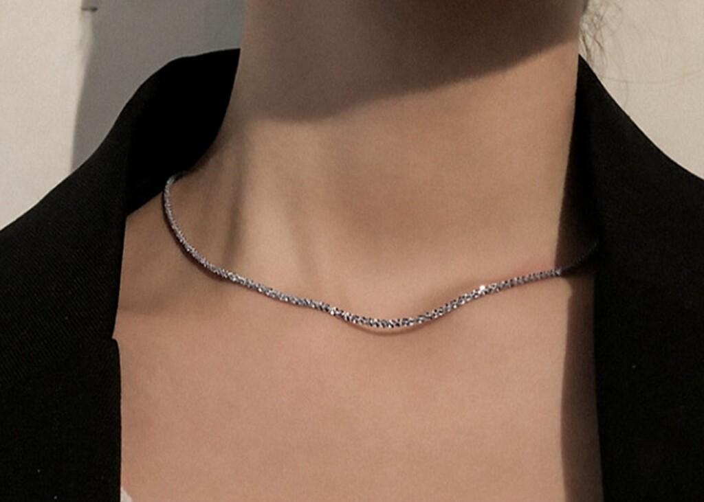 Girl / Women Titanium Stainless Steel Margarita Chain Choker Necklace 14.5-16″