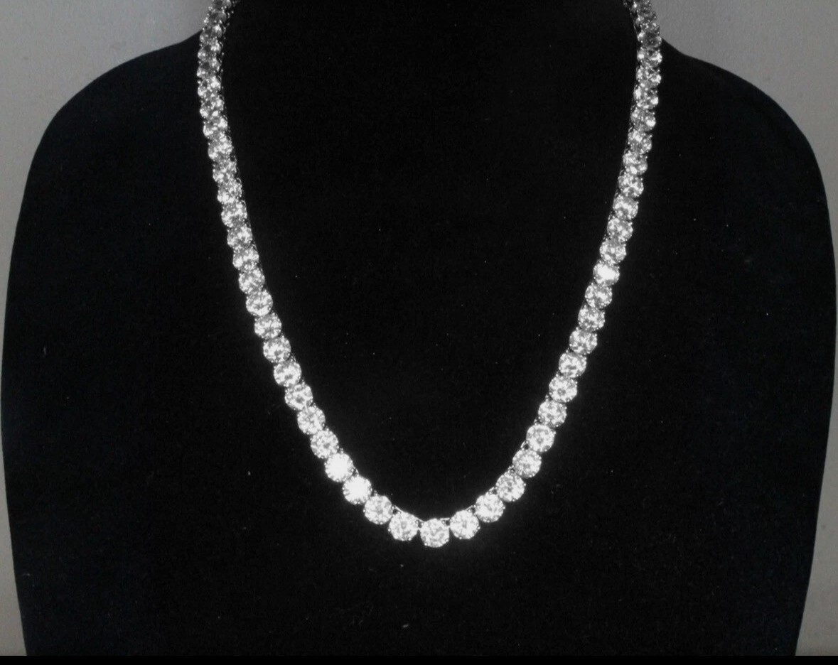 8mm MASSIVE XXL Tennis Chain Necklace 152ct Lab Simulated VVS Diamonds HEAVY !