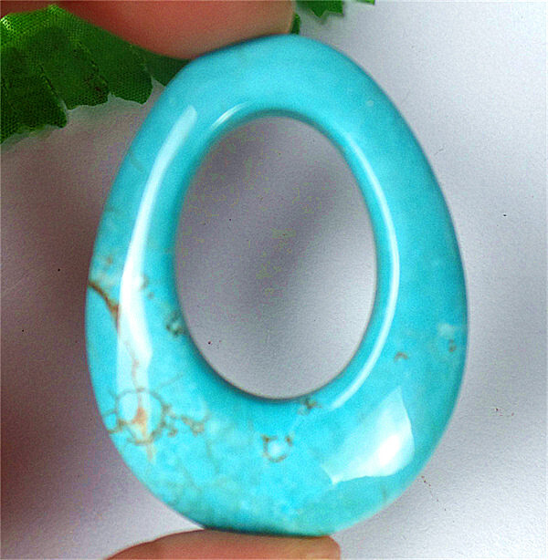 47x36x7mm Blue Turquoise Hollow Out Teardrop Pendant Bead AD64243