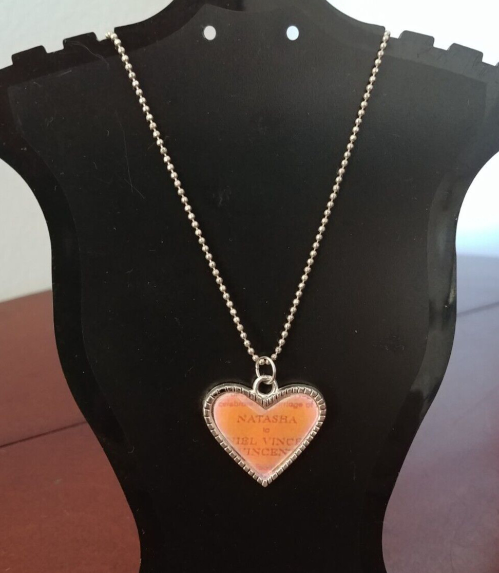 Fashion Tibetan Silver Enamel Pink Heart Beaded Necklace Pendant Women Jewelry
