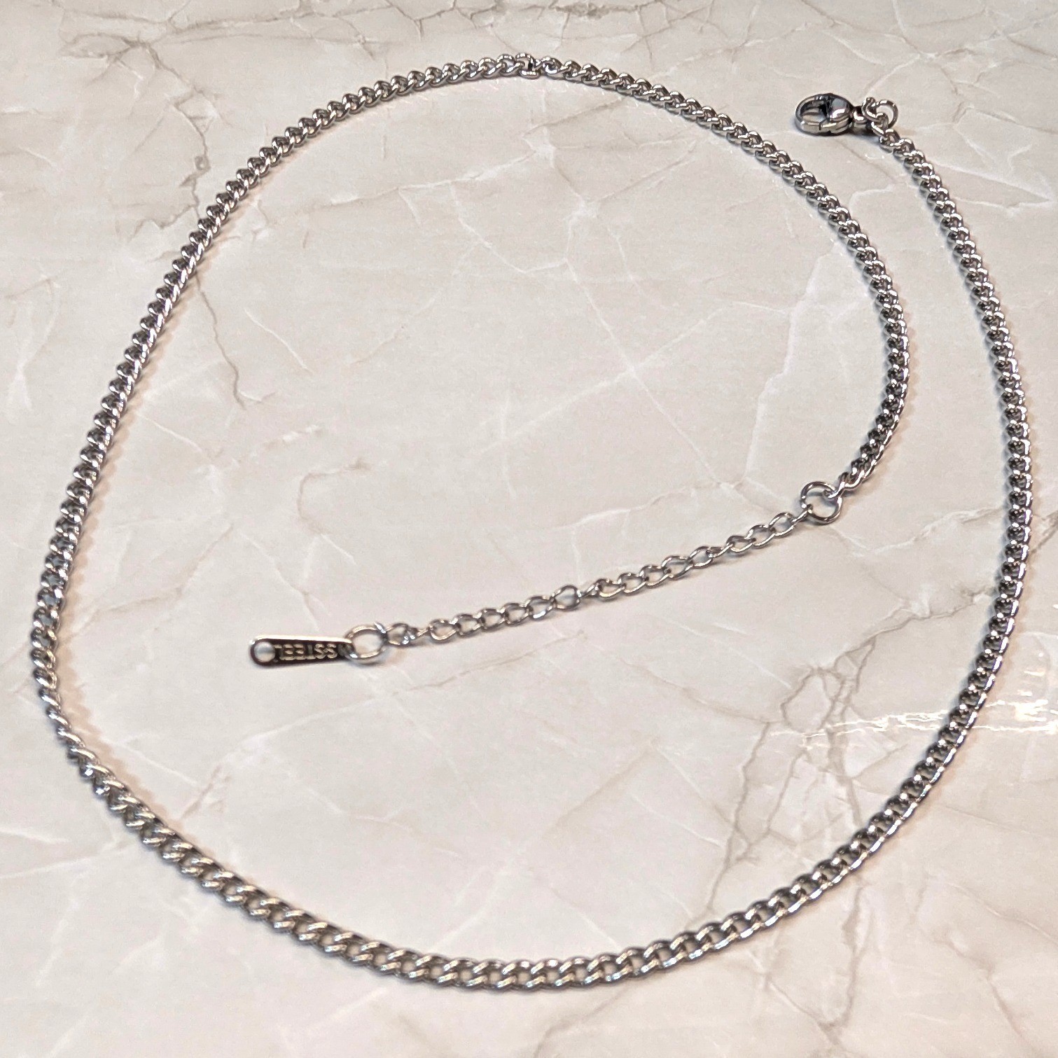 New Stainless Steel Chain Necklace Women Men Silvertone 20″ Minimalist for Medal