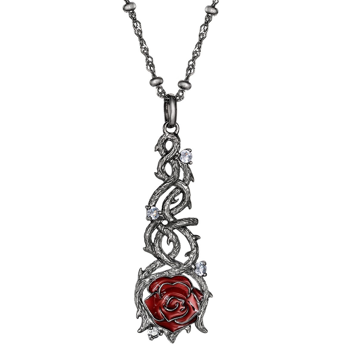 Disney X RockLove NEW ‘Sleeping Beauty’ Briar Rose Pendant Necklace in Silver