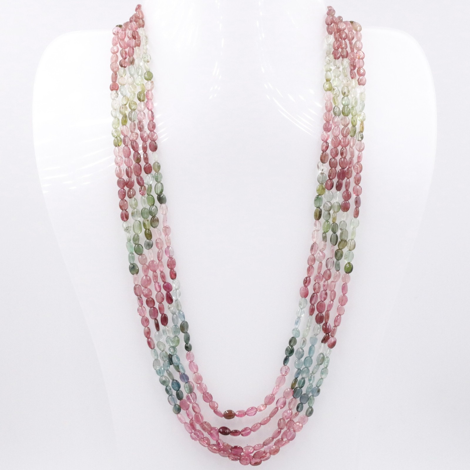 5 Strand Natural Tourmaline Necklace