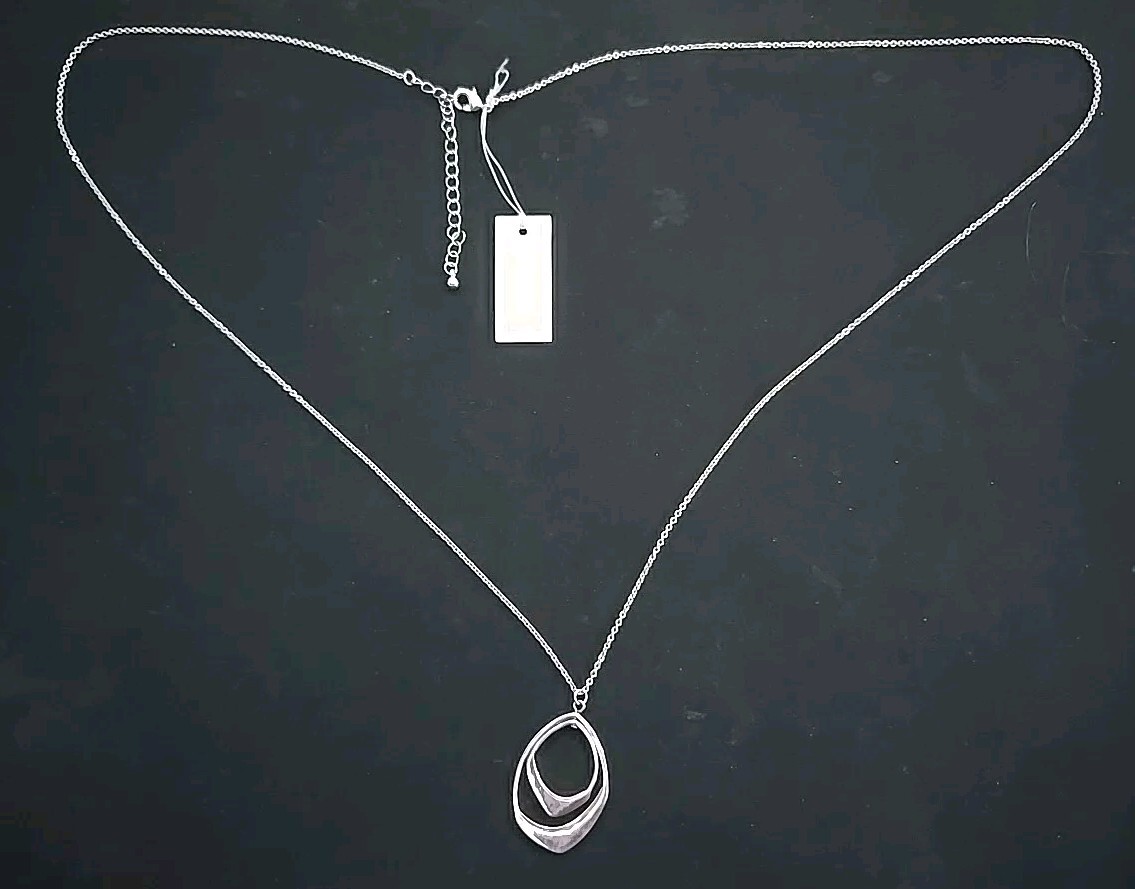 Bancroft Women’s Silver Ring Double Circle Necklace- New With Tag- Adjustable