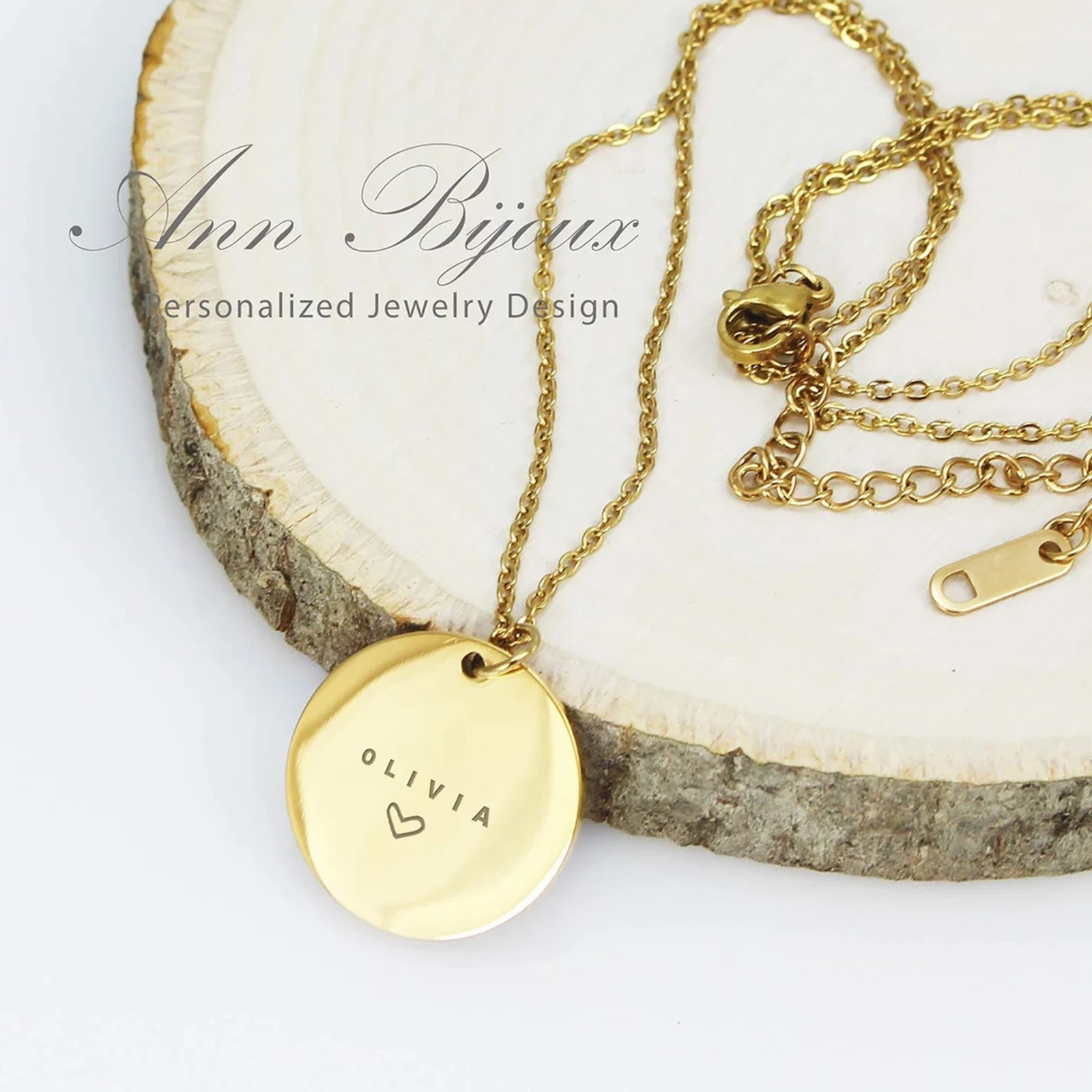 Personalized Name Necklace Engraved Message Stainless Steel Pendant Jewelry