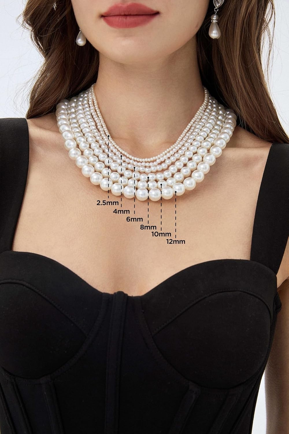 Classic Round Pearl Necklace with Adjustable 1.6-Inch Chain – Bridal Beauty