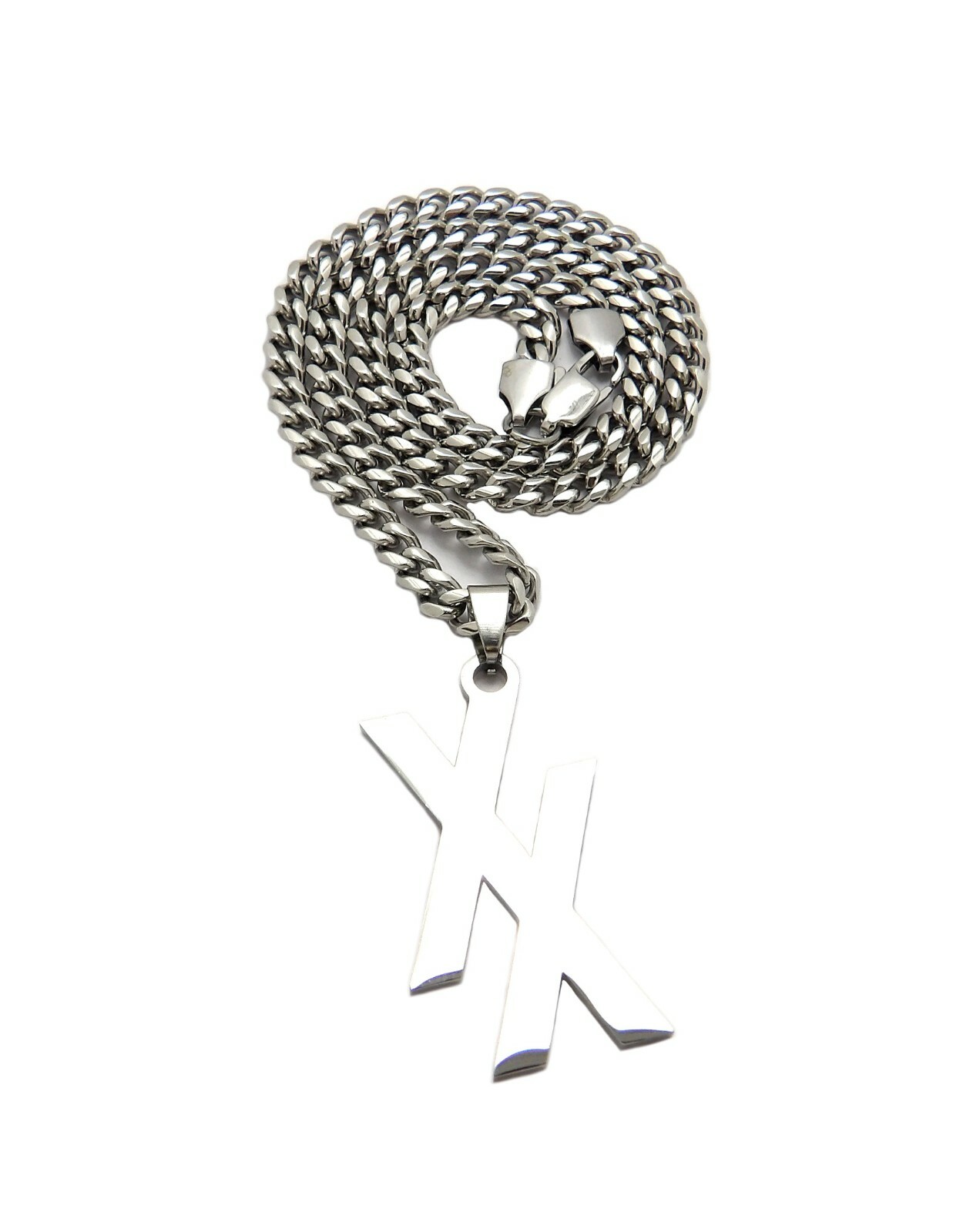 MGK XX PENDANT 18″ 20″ 24″ BOX CUBAN ROPE STAINLESS STEEL CHAIN HIP HOP NECKLACE