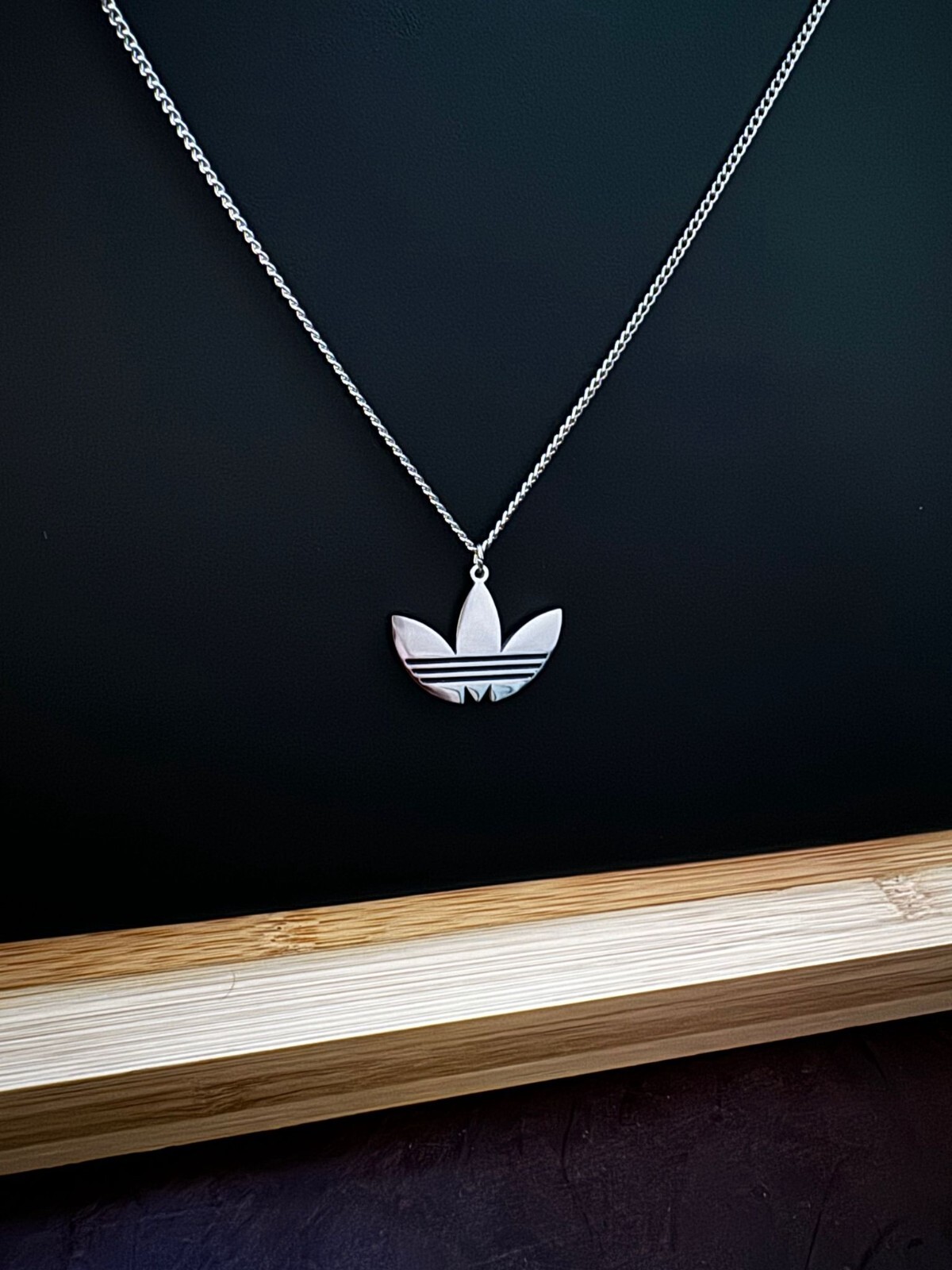 Adidas Necklace – Thin Silver Chain – 24″ Chain – Fathers Day Gift